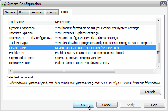 Turn Off User Control Windows Vista