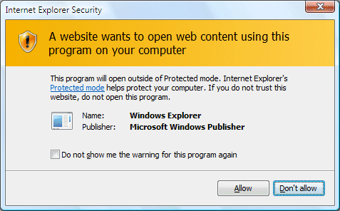 Internet Explorer Windows Vista