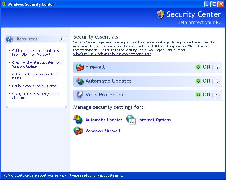 Disable Windows Vista Home Security