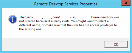 Home Directory Was Not Created