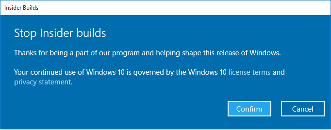 Quit & Leave Windows Insider Program & Stay Activated on ...
